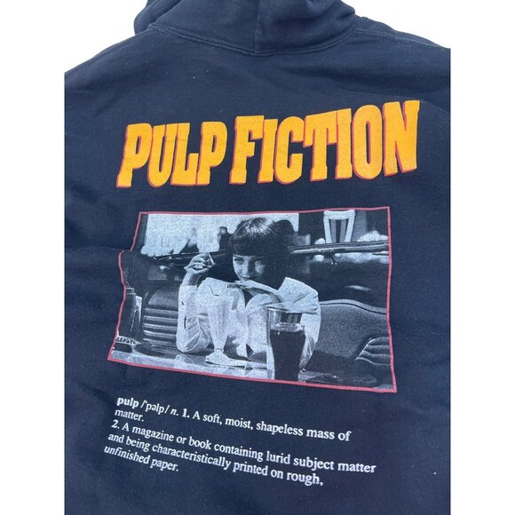 Pulp Fiction Black Hoodie L Unisex Soft Cotton Graphic Print Front & Back 31b - Picture 3 of 5